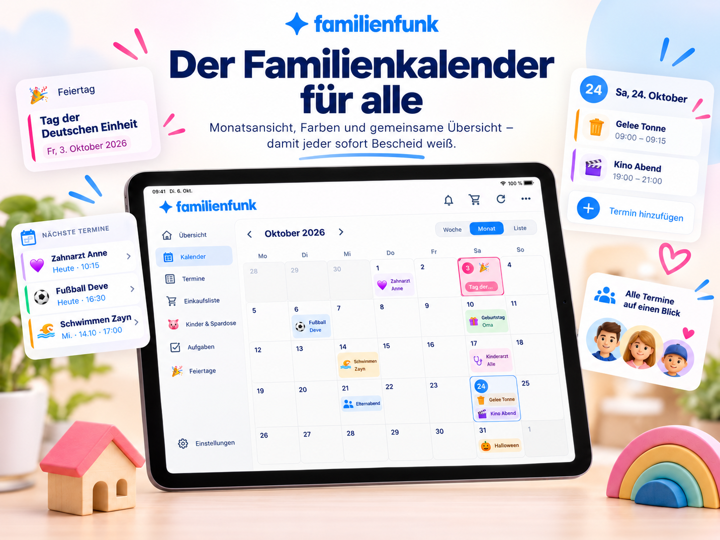 FamilienFunk Touch-Display-Ansicht