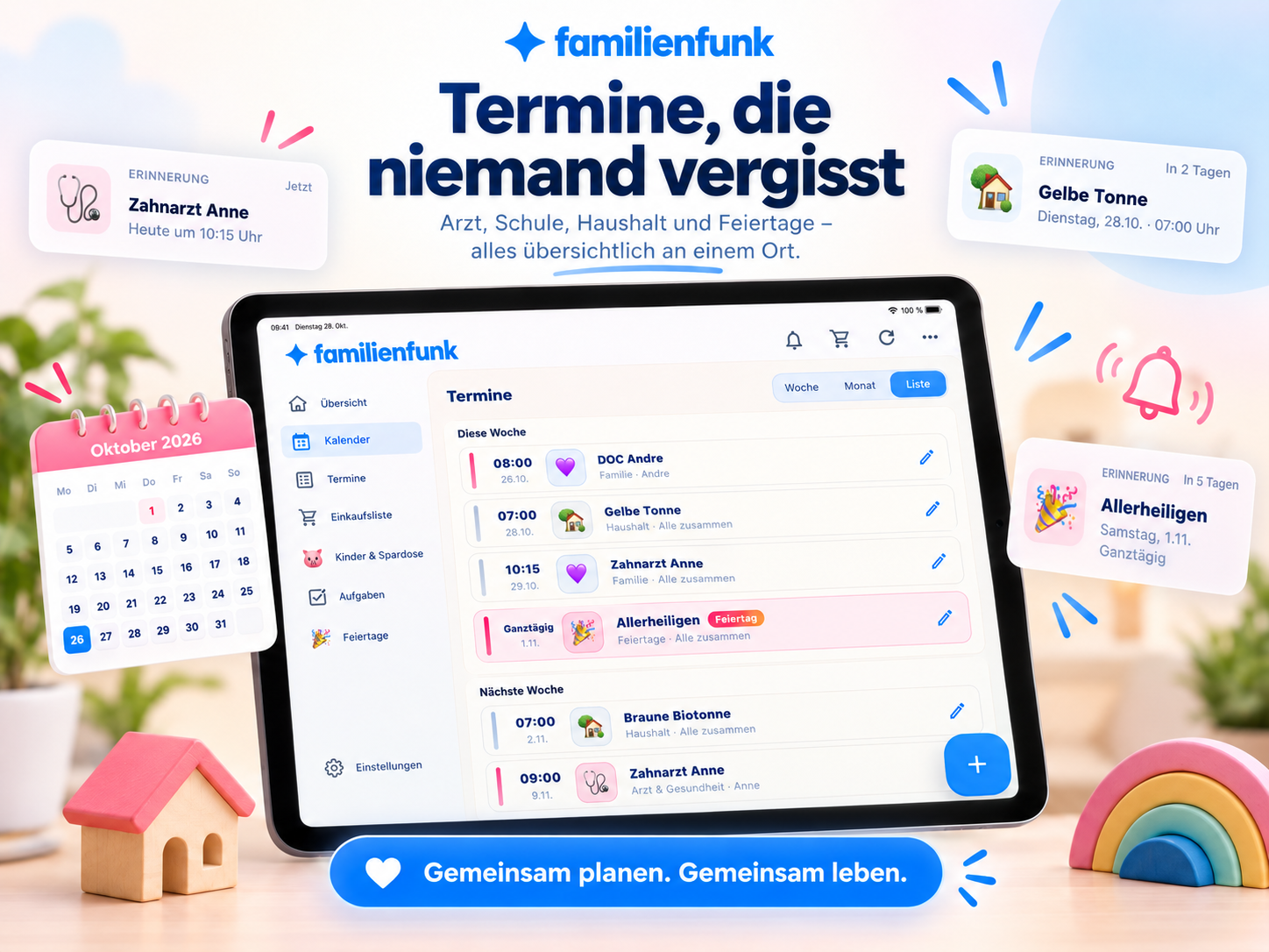 FamilienFunk Touch-Display-Ansicht