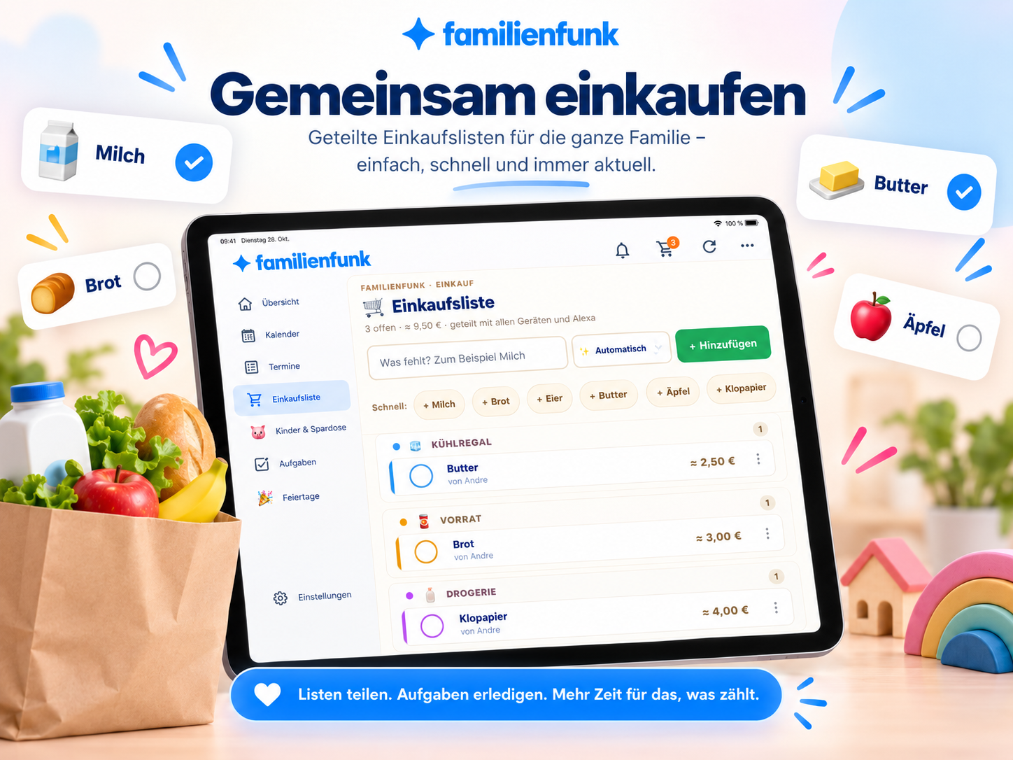 FamilienFunk Touch-Display-Ansicht