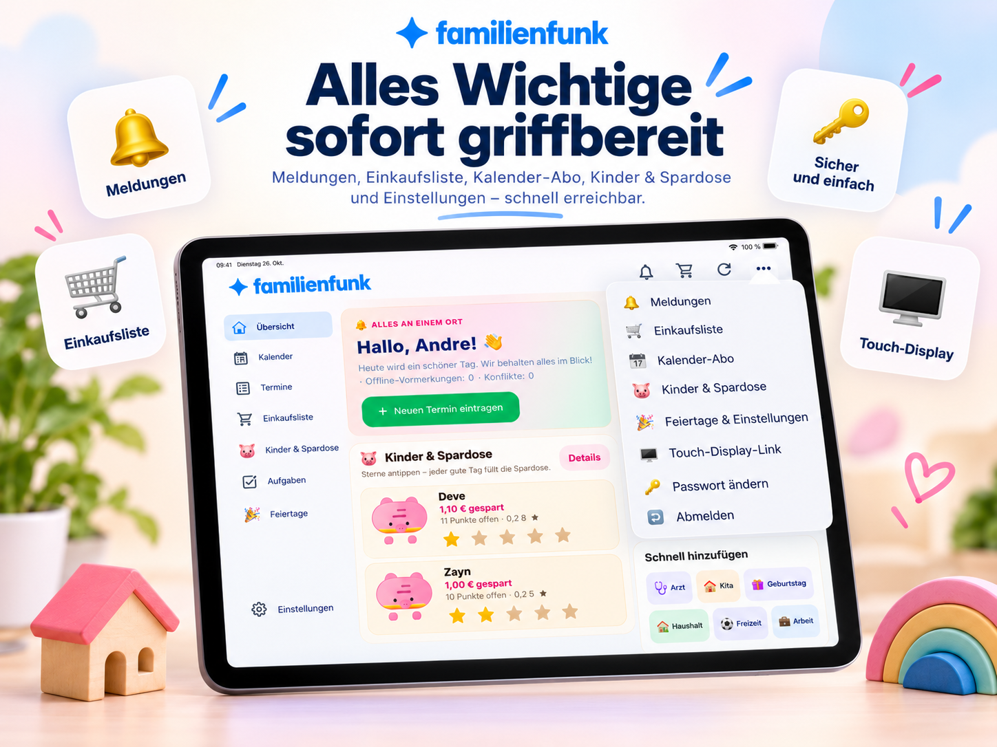 FamilienFunk Touch-Display-Ansicht