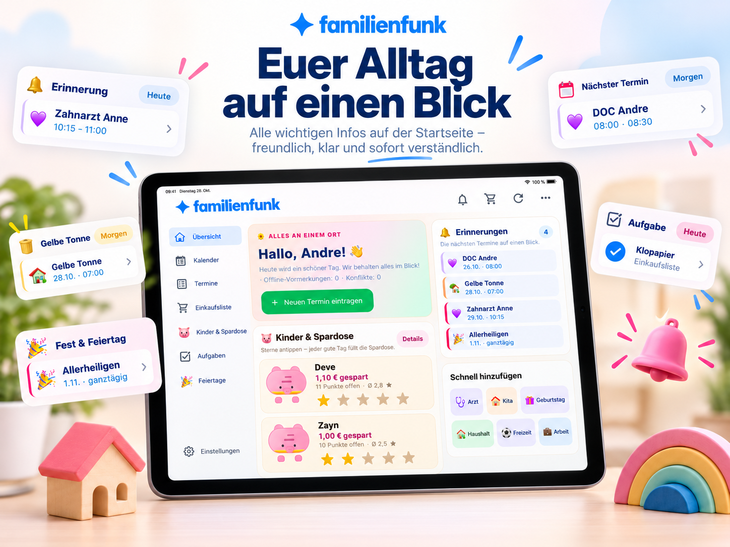 FamilienFunk Touch-Display-Ansicht