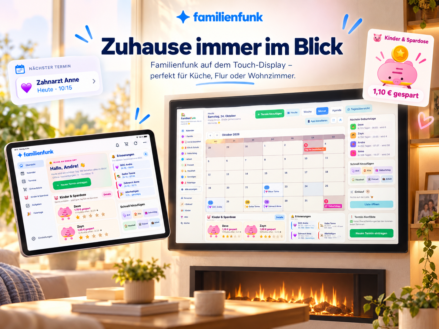 FamilienFunk Touch-Display-Ansicht