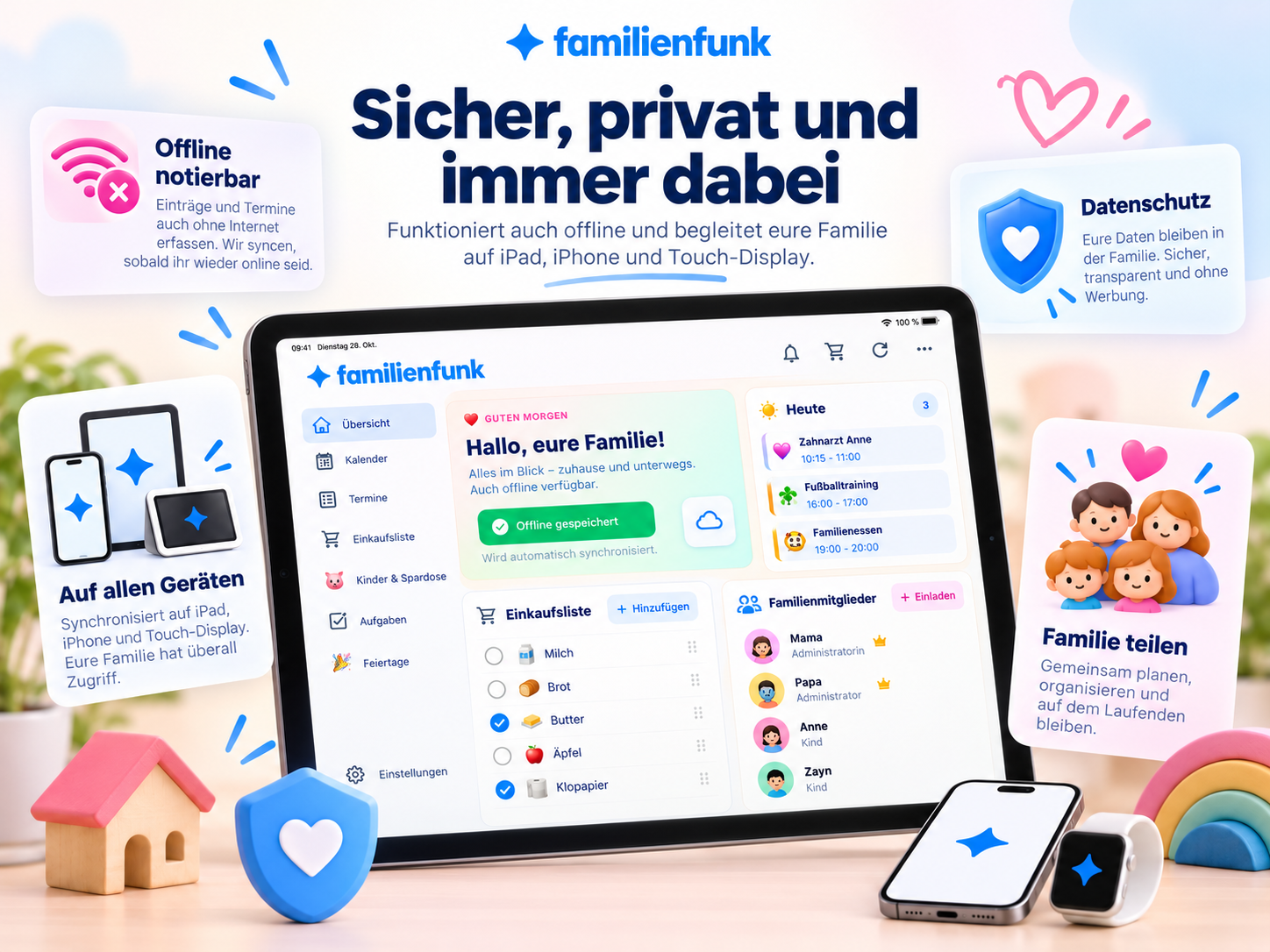 FamilienFunk Touch-Display-Ansicht