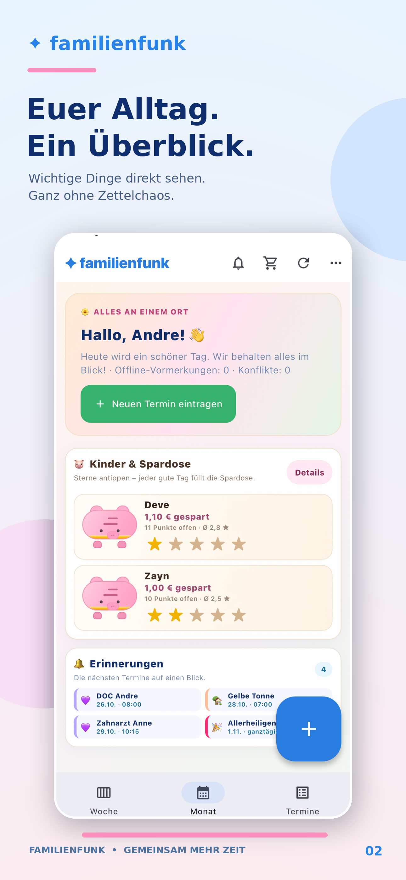FamilienFunk App-Ansicht