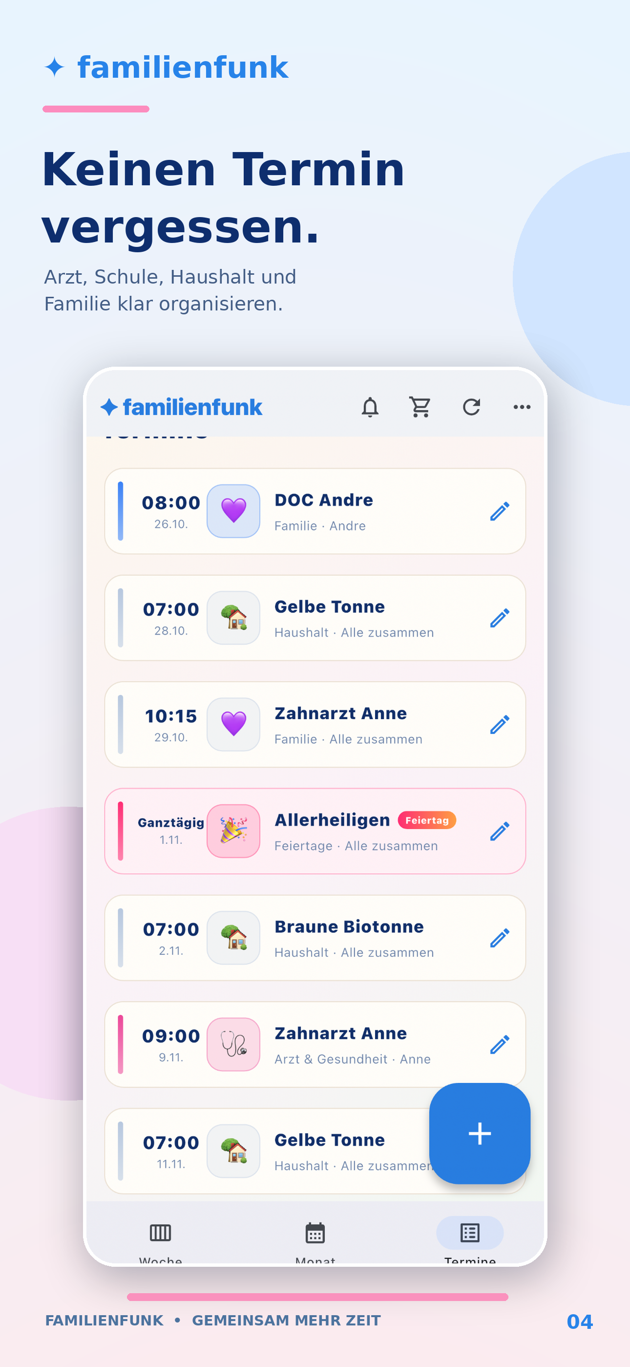 FamilienFunk App-Ansicht