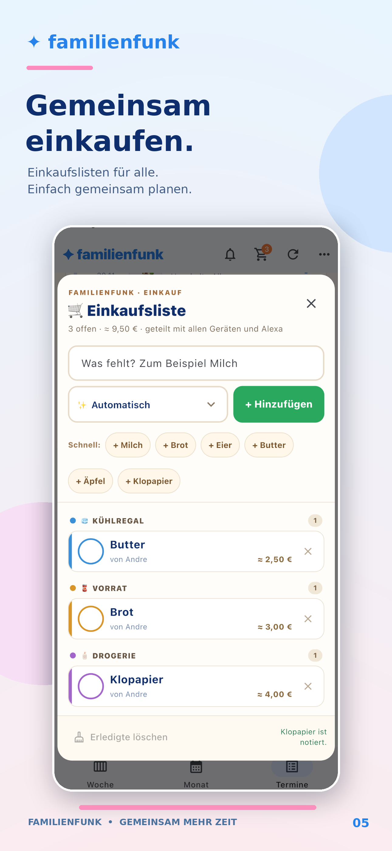 FamilienFunk App-Ansicht