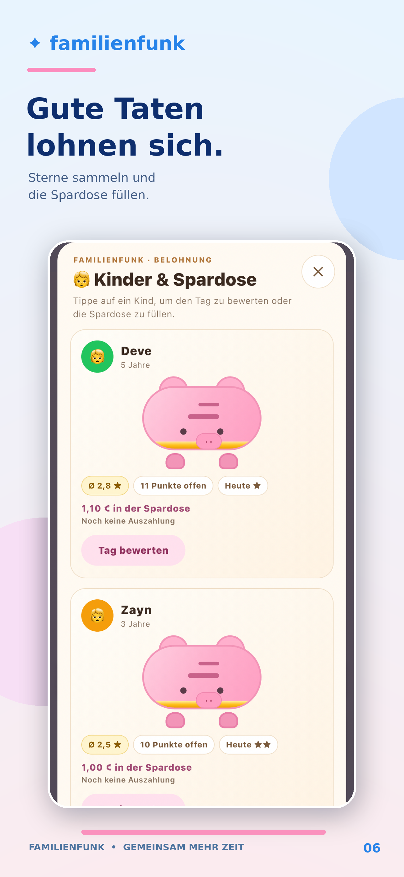 FamilienFunk App-Ansicht
