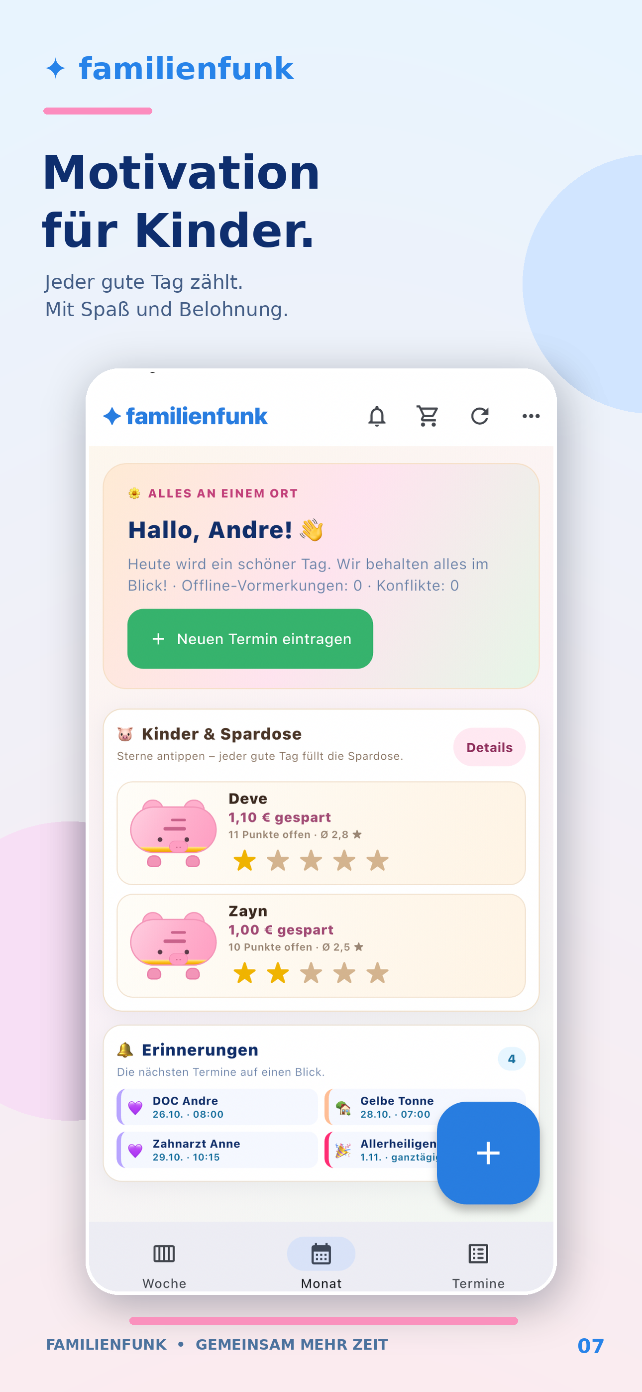 FamilienFunk App-Ansicht