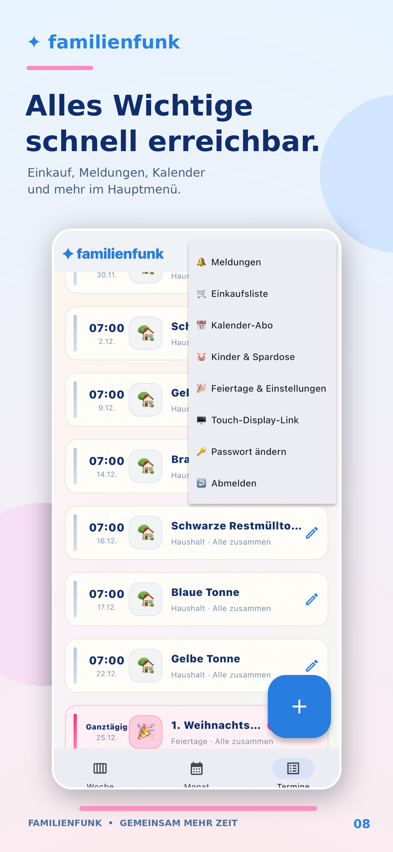 FamilienFunk App-Ansicht