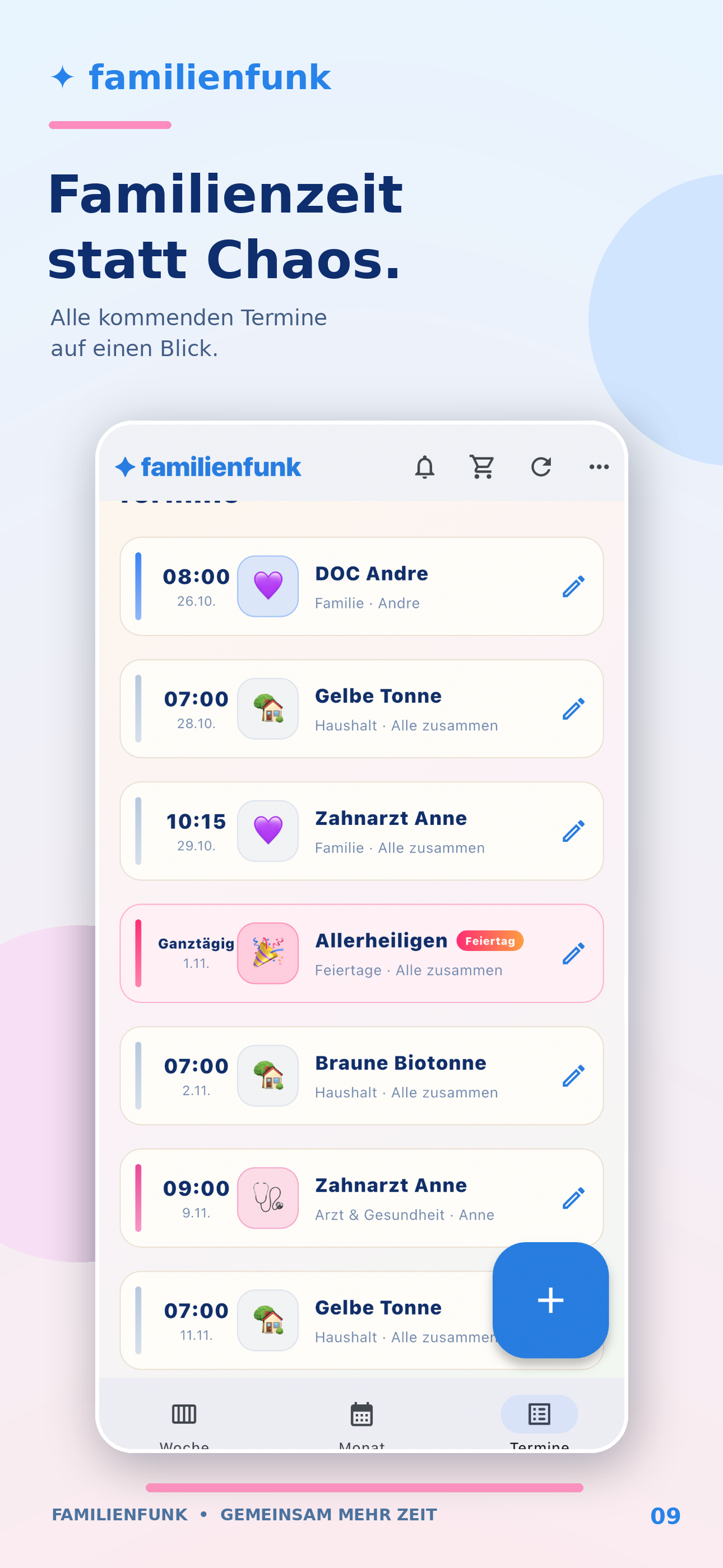 FamilienFunk App-Ansicht