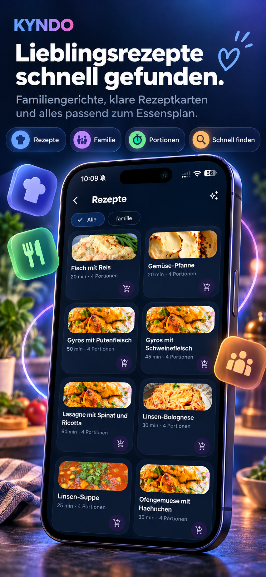 KYNDO App-Ansicht